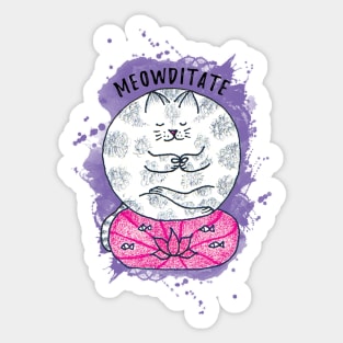 Meditation Yoga Cat Sticker